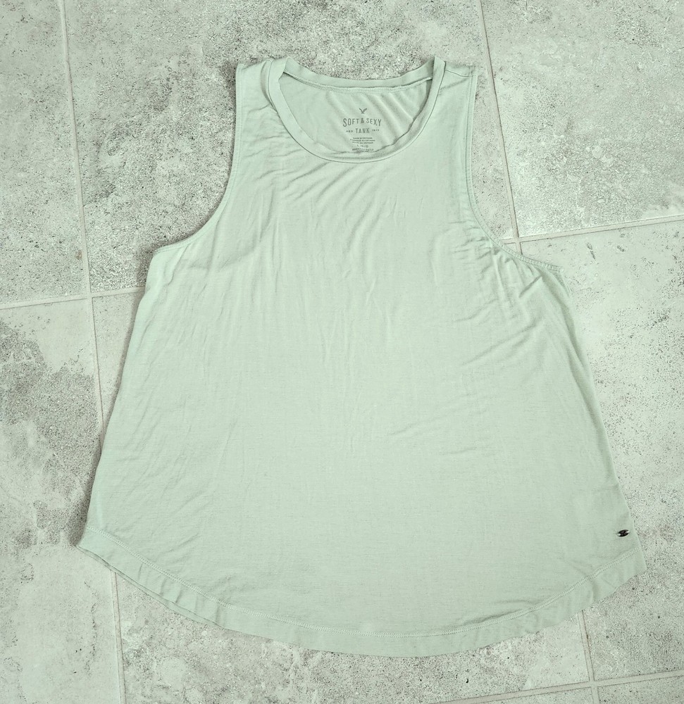 EUC! American Eagle Outfitters Soft & Sexy Green Sleeveless Stretch Tank Top (L)
