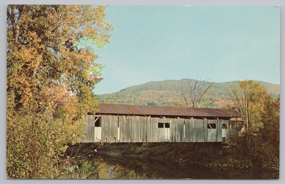 Bridge~Cambridge Junction Vermont~Polard Covered Bridge~Vintage Postcard