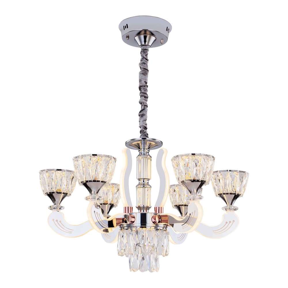 Elegant 6-Light Crystal Chandelier Acrylic Ceiling Lamp Fixture  