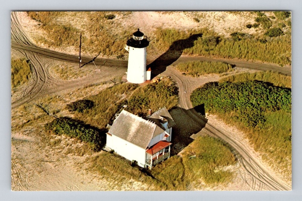Provincetown MA-Massachusetts, Race Point Light House, Cape Cod Vintage Postcard