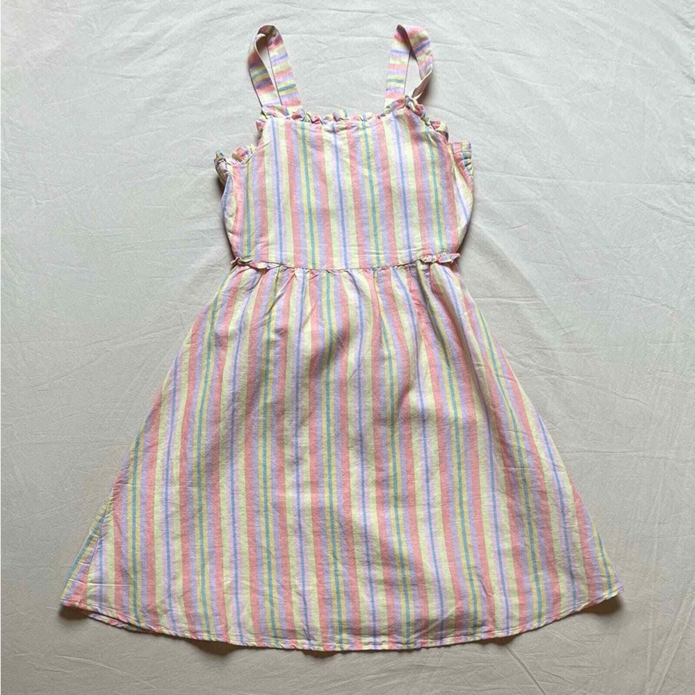 NWT J. Crew Crewcuts Colorful Striped Cut Out Back Sun Dress Girls Size 10