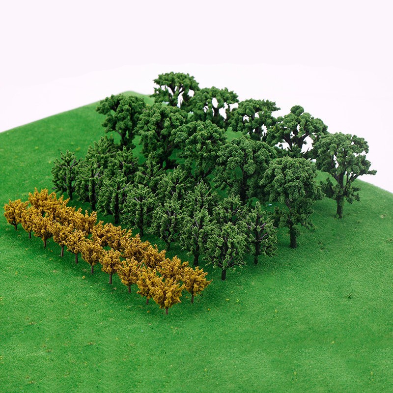 50pcs DIY Miniature Trees Model Train Railroad Wargame Scenery Landscape Scale