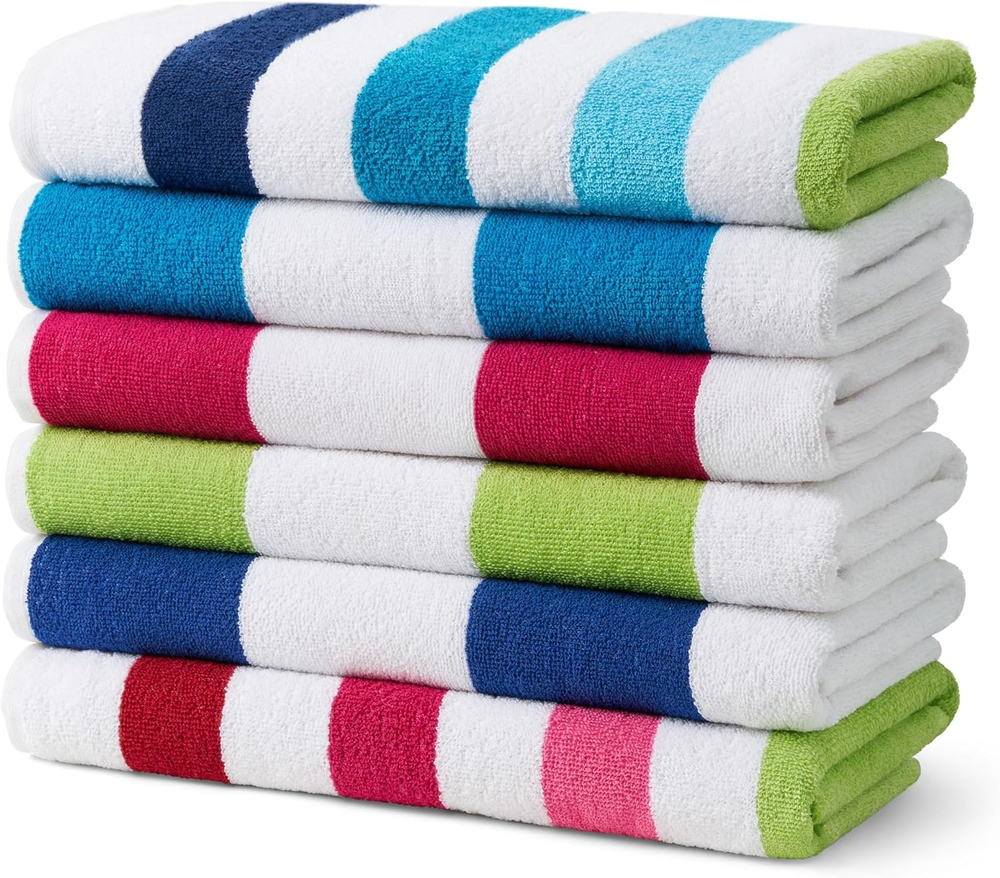 Ben Kaufman Large Cabana Stripe Cotton Terry Beach & Pool Towel