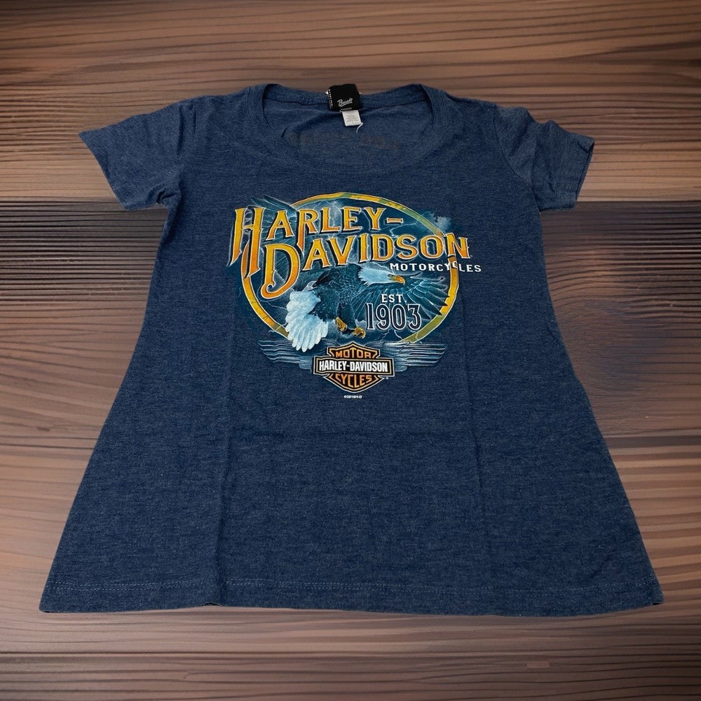 Harley Davidson Las Vegas Womans L Large Short Sleeve Round Neck Gray T Shirt