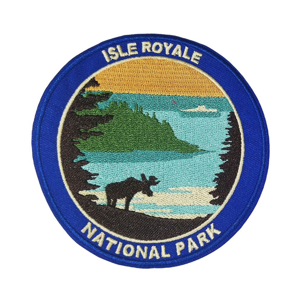 Isle Royale National Park Patch Embroidered Iron-On Applique Travel Souvenir