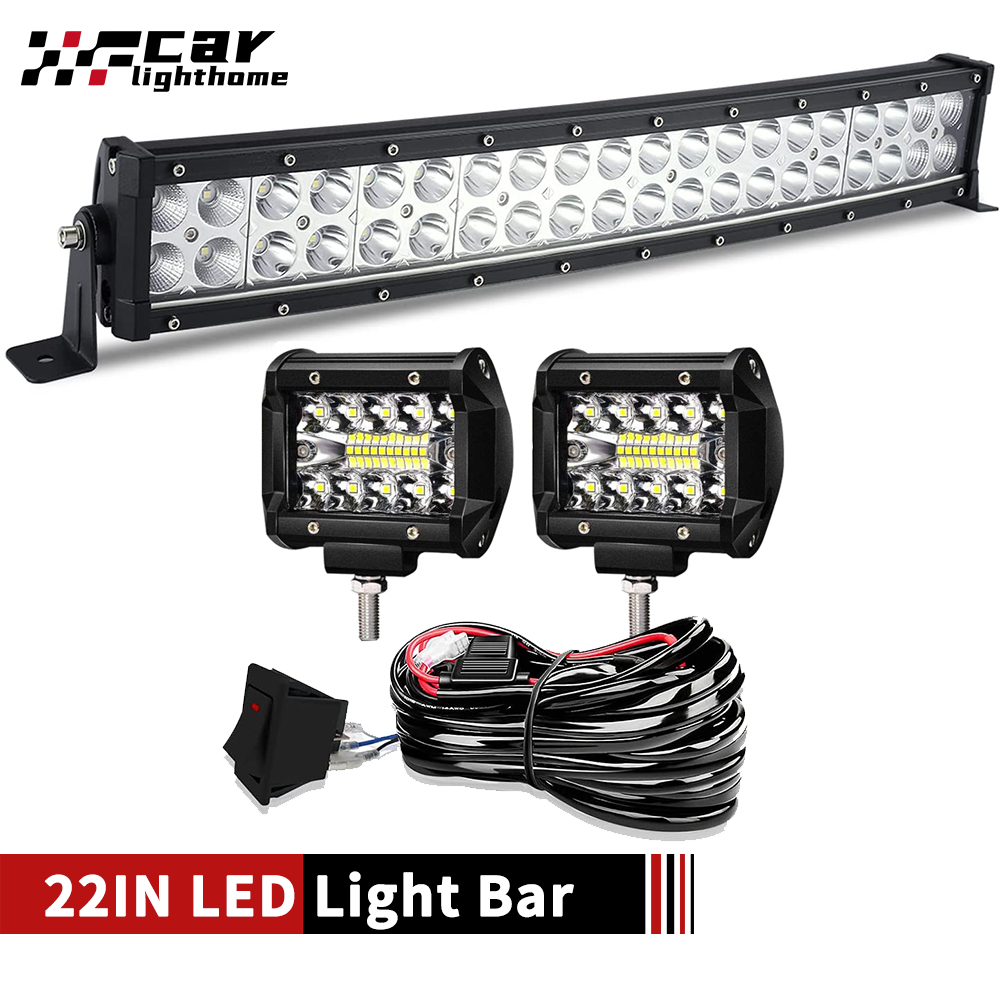 22'' Dual-Row Hidden Bumper LED Light Bar fit Toyota Tacoma Bracket Wiring Kit