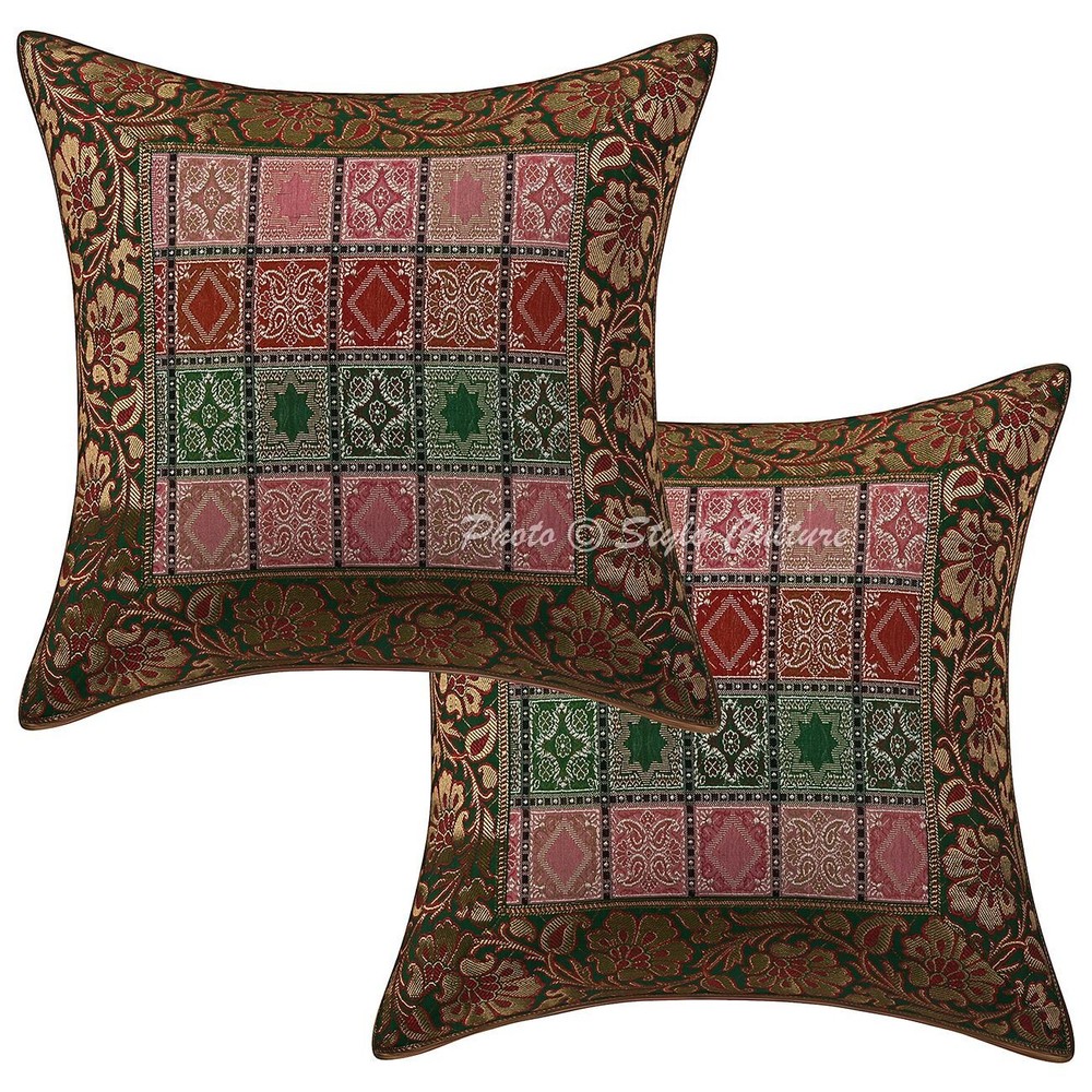 Brocade Jacquard Floor Pillows Cases Car Boho Art Room Decorative Cushion Cover