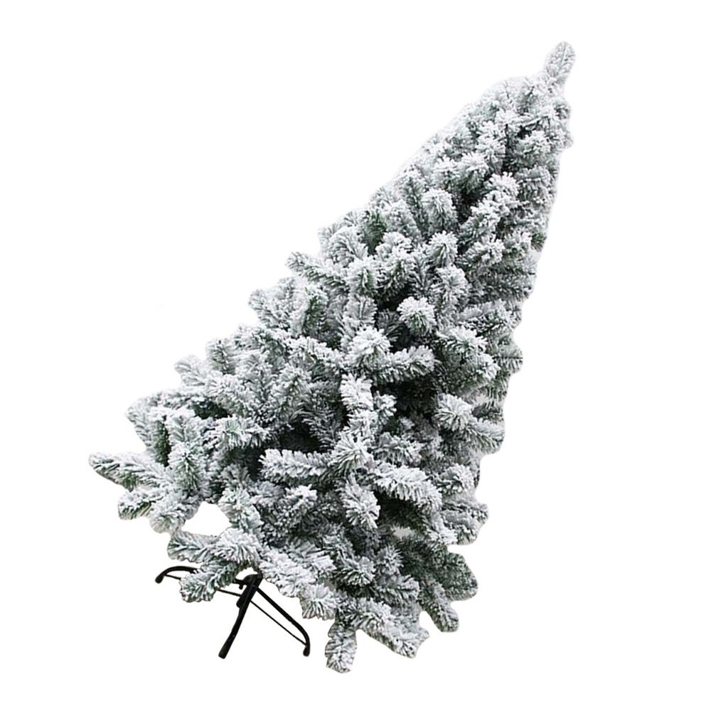 Flocked Artificial Christmas Tree with Mini Faux Ornaments for Kids