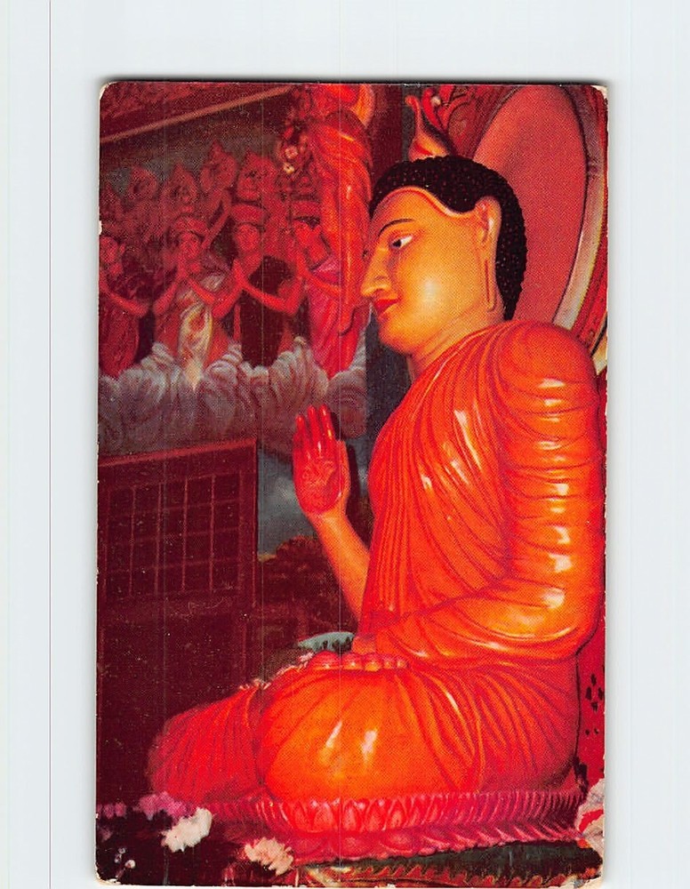 Postcard Statue of Lord Buddha in Asokaramya Temple Colombo Sri Lanka