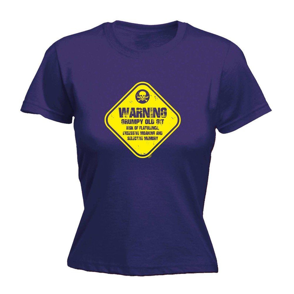 Warning Grumpy Old Git - Womens T Shirt Funny T-Shirt Novelty gift tshirt