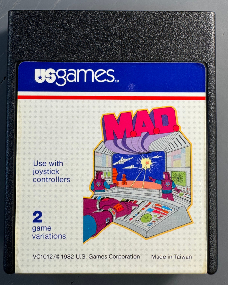 M.A.D. by U.S. Games VC1012 Tested Working Cleaned Atari 2600 Cartridge
