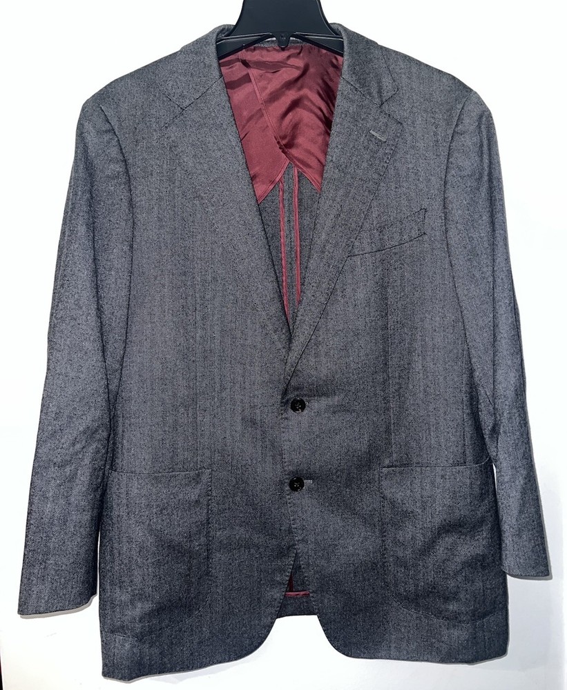 Spier & Mackay Black & White Micro Houndstooth Sport Coat  Blazer 44R