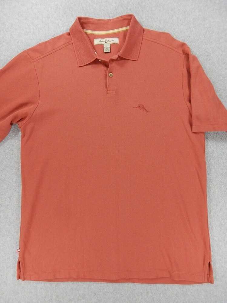 Tommy Bahama MARLIN Island Zone Short Sleeve Polo Shirt (Men's Medium) Blush Red
