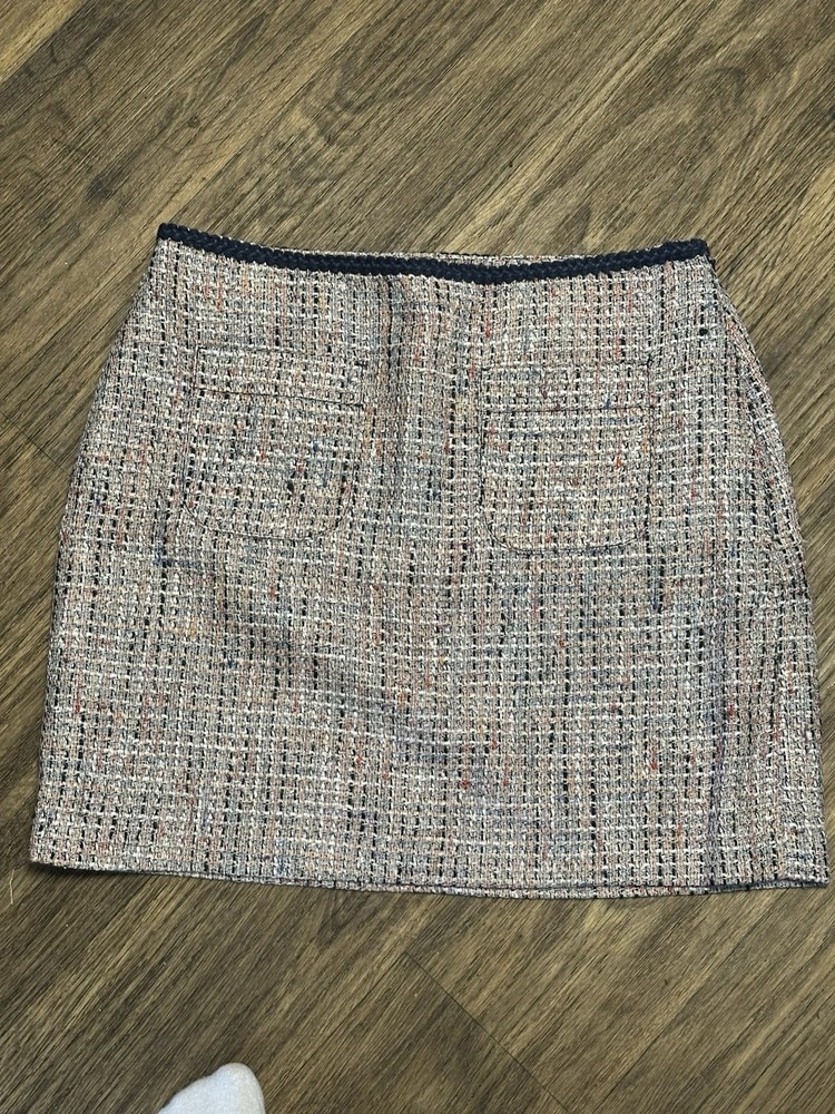 Ann Taylor Loft Tweed Pocket Shift Skirt Sz 10