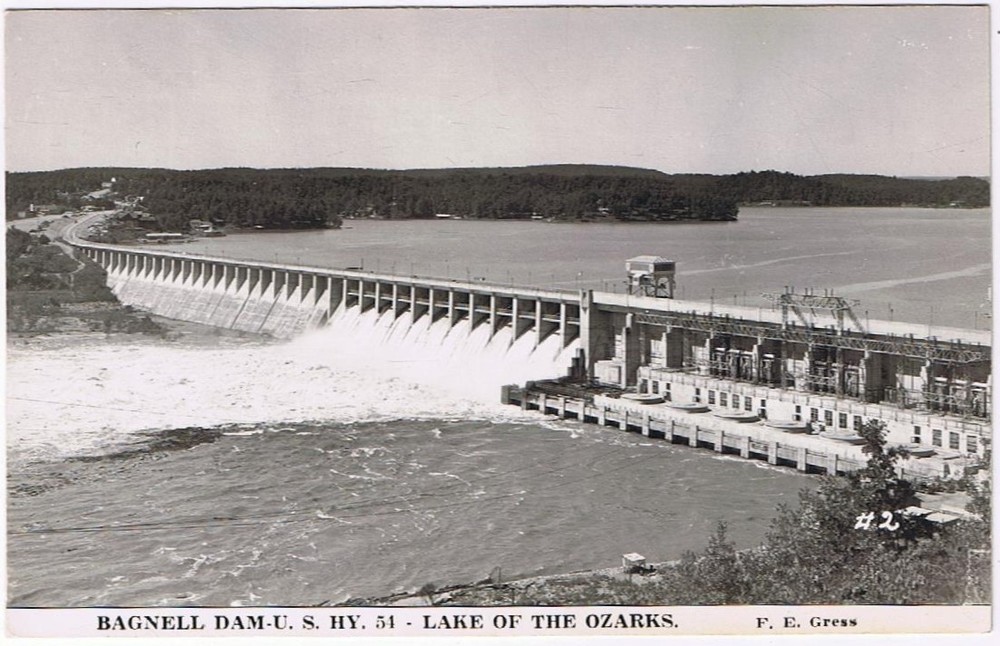 Postcard RPPC Bagnell Dam S Hwy 54 Lake Of The Ozarks Missouri