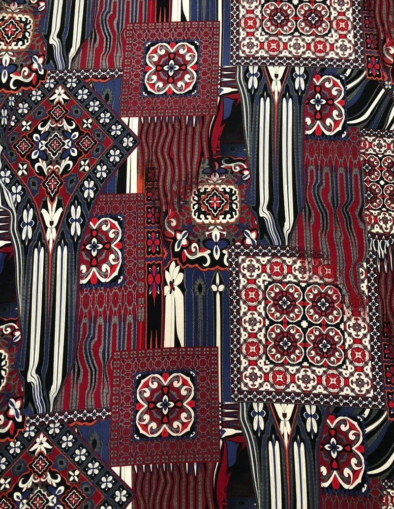 Abstract Design Polyester Spandex 2-Way Stretch Fabric by Yard or Roll-image