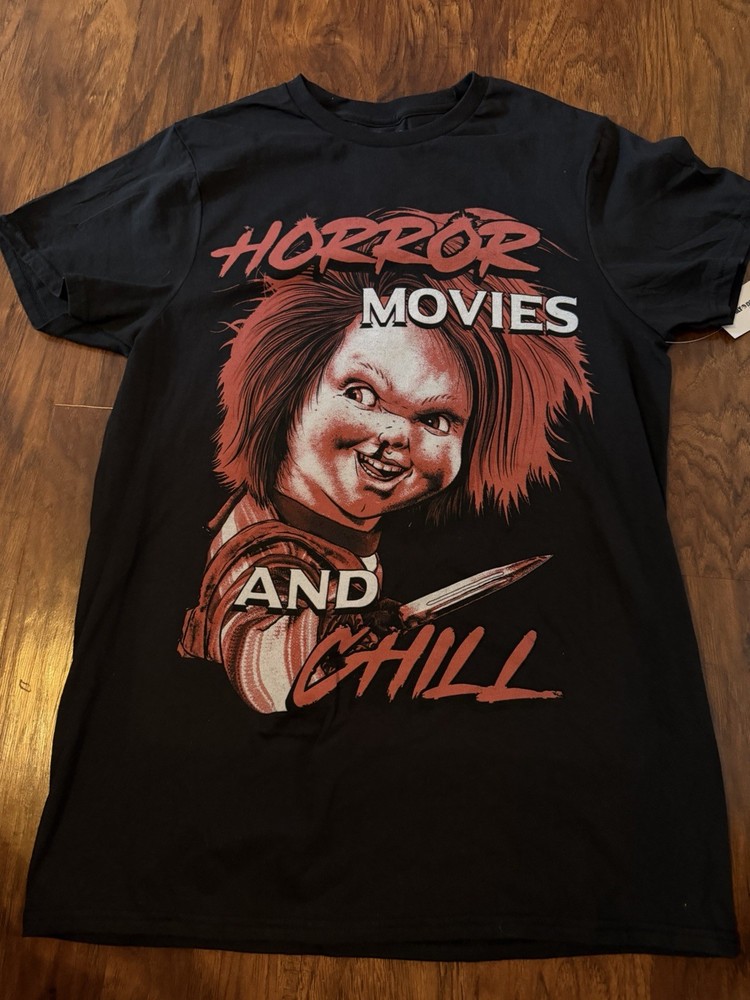 Chucky Shirt Horror Movies And Chill Brand New  Medium