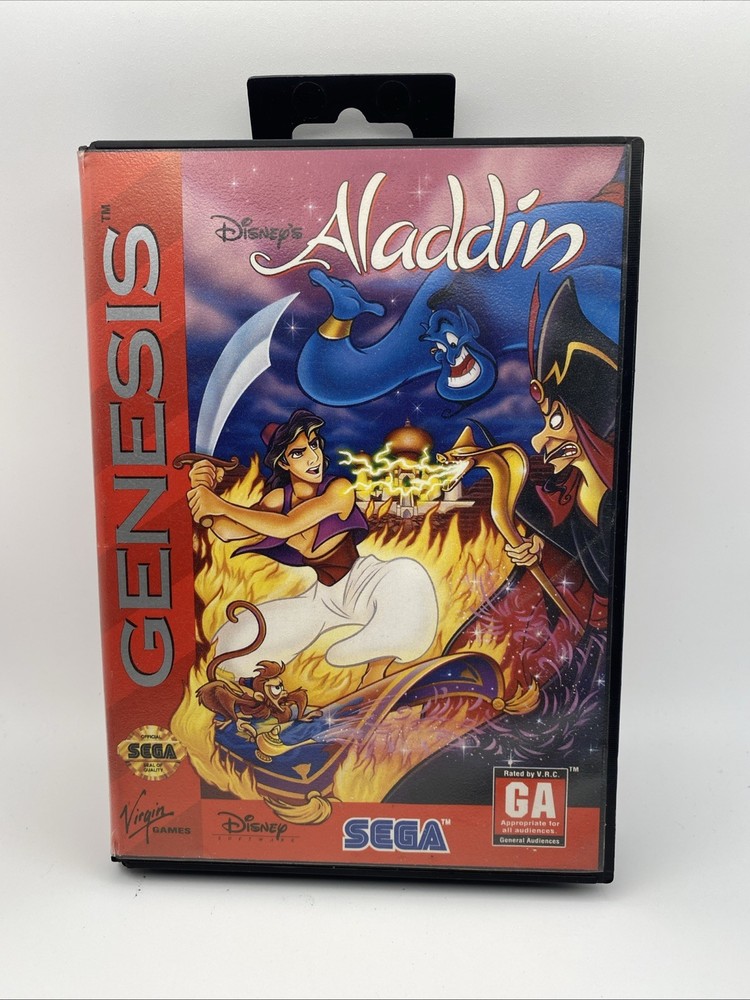 Disney's Aladdin Sega Genesis 1993 Complete in box with manual Free Shipping