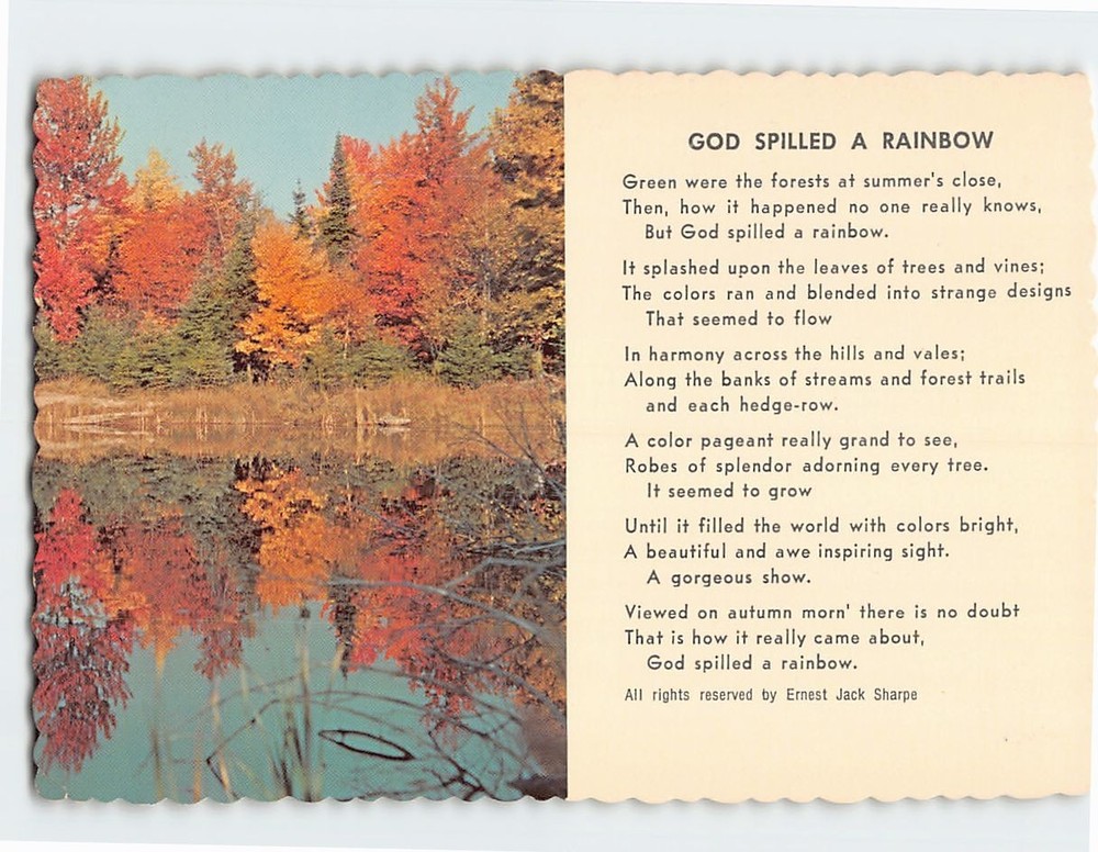 Postcard God Spilled A Rainbow