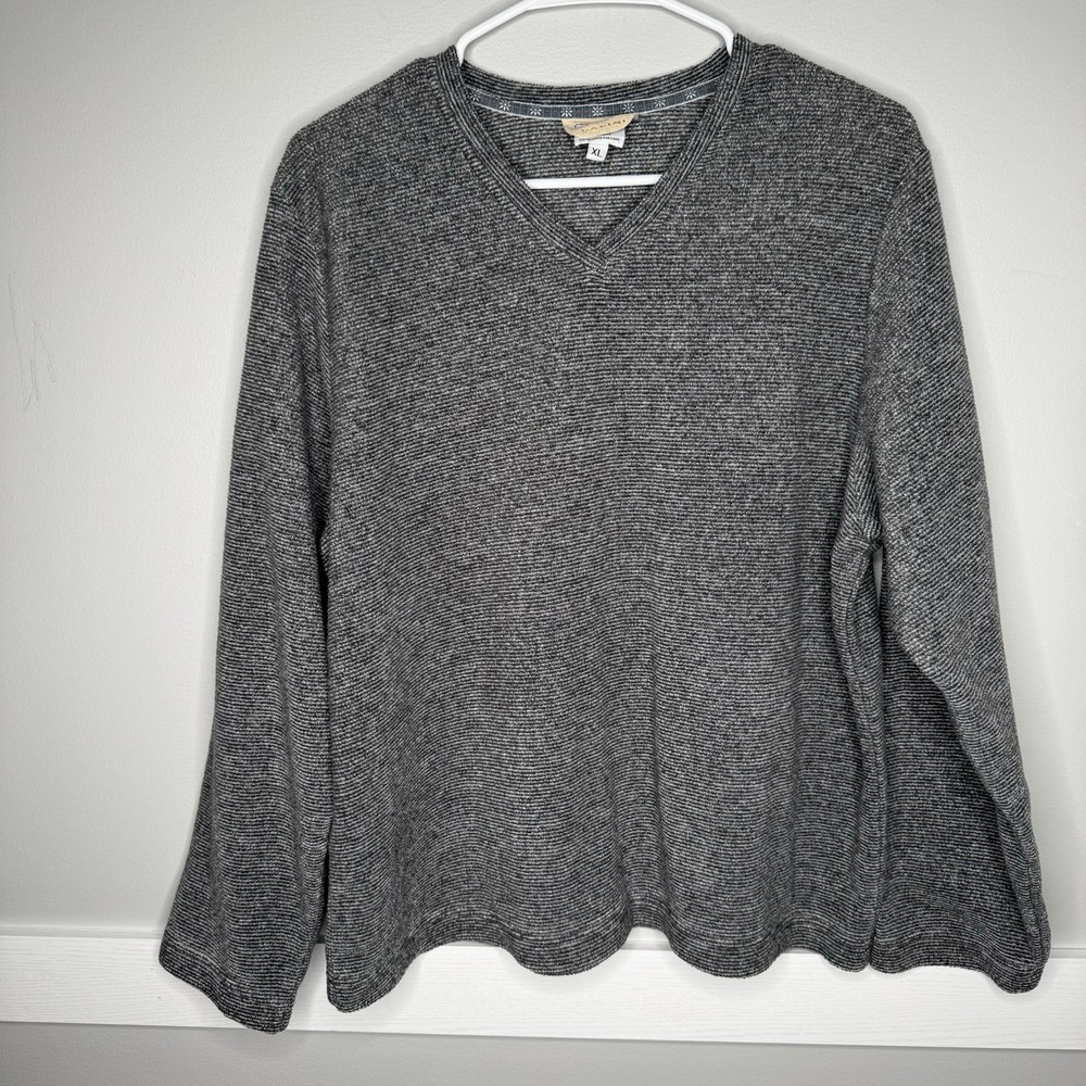 Dakini Women’s XL Gray V-Neck Knit Sweater Long Sleeve Pullover Soft Texture