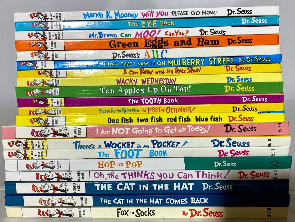 Lot of 20 I Can Read Bright & Early Dr Seuss HC Beginner Books Reg/Med