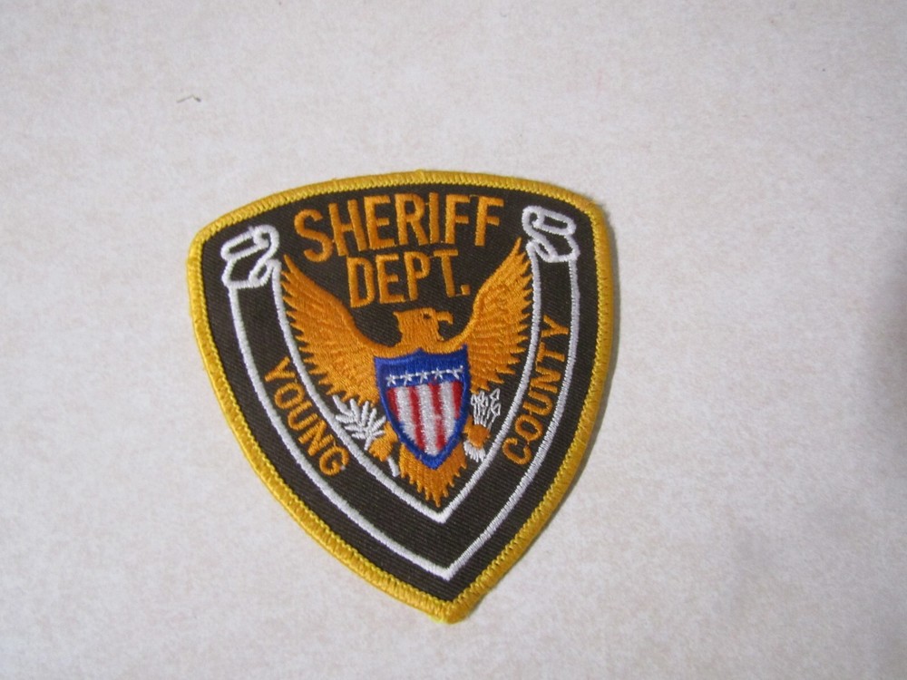 PATCH LAW ENFORCEMENT OLDER SHERIFF DEPARTMENT TEXAS COUNTY OF YOUNG YELLOW TRIM
