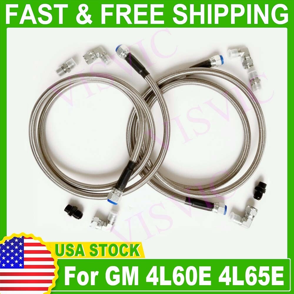 SS Braided New Automatic Transmission Cooler Line Kit -6AN for GM 6L80E 4L90E