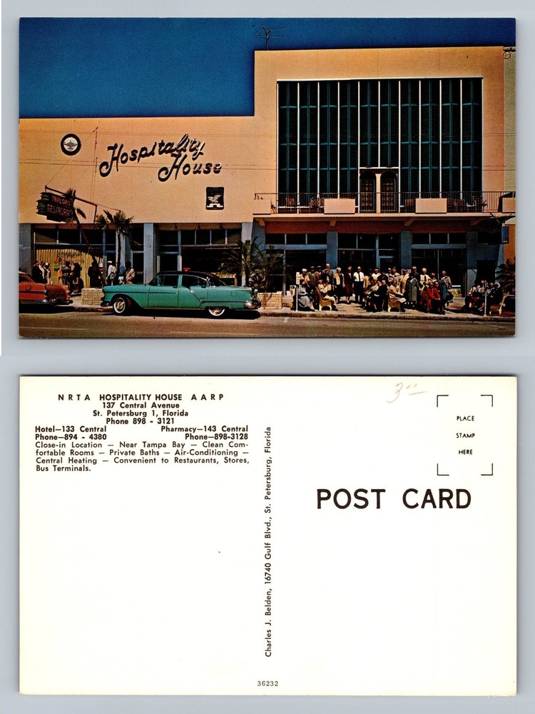 St. Petersburg, FL-Florida, NRTA Hospitality House AARP Central Vintage Postcard