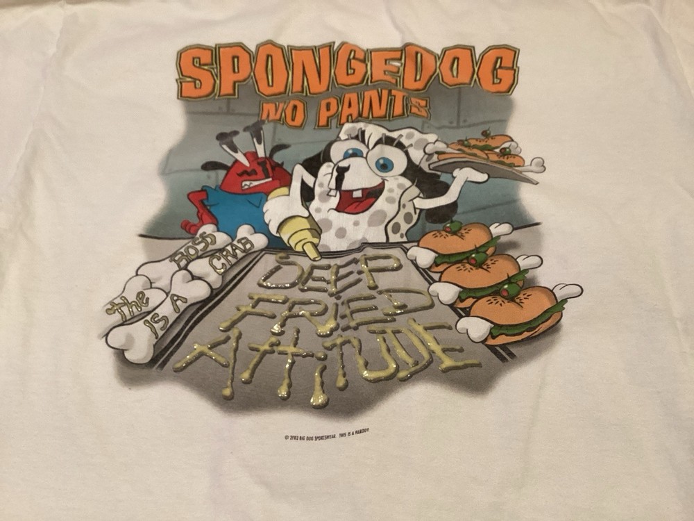 Vintage Spongebob Squarepants Big Dogs Y2K T Shirt Size XL 2003 USA Made