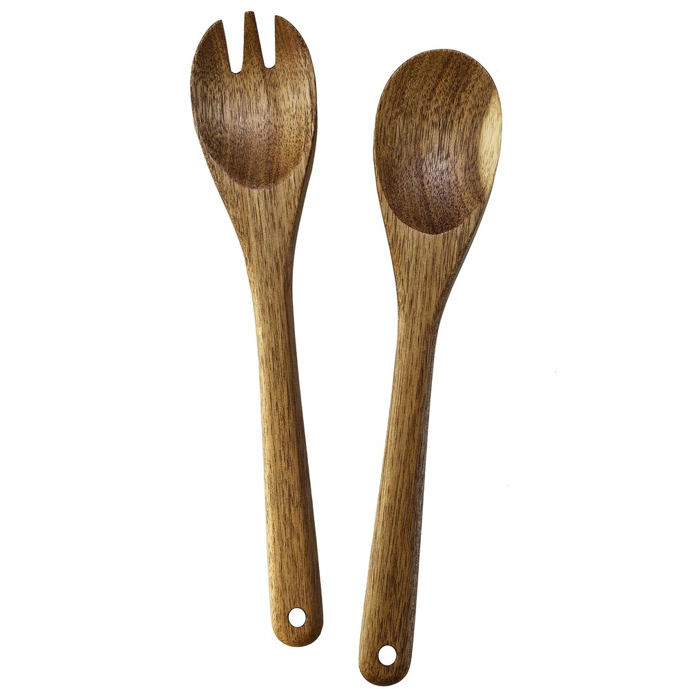 Acacia Wood Salad Serving Set, Salad Serving Spoons for Serving and Tossing, ...-image
