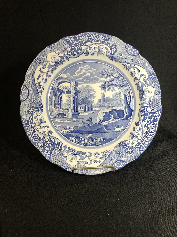 Spode Italian Dinner Plate - Blue/White Porcelain - Made in England 10