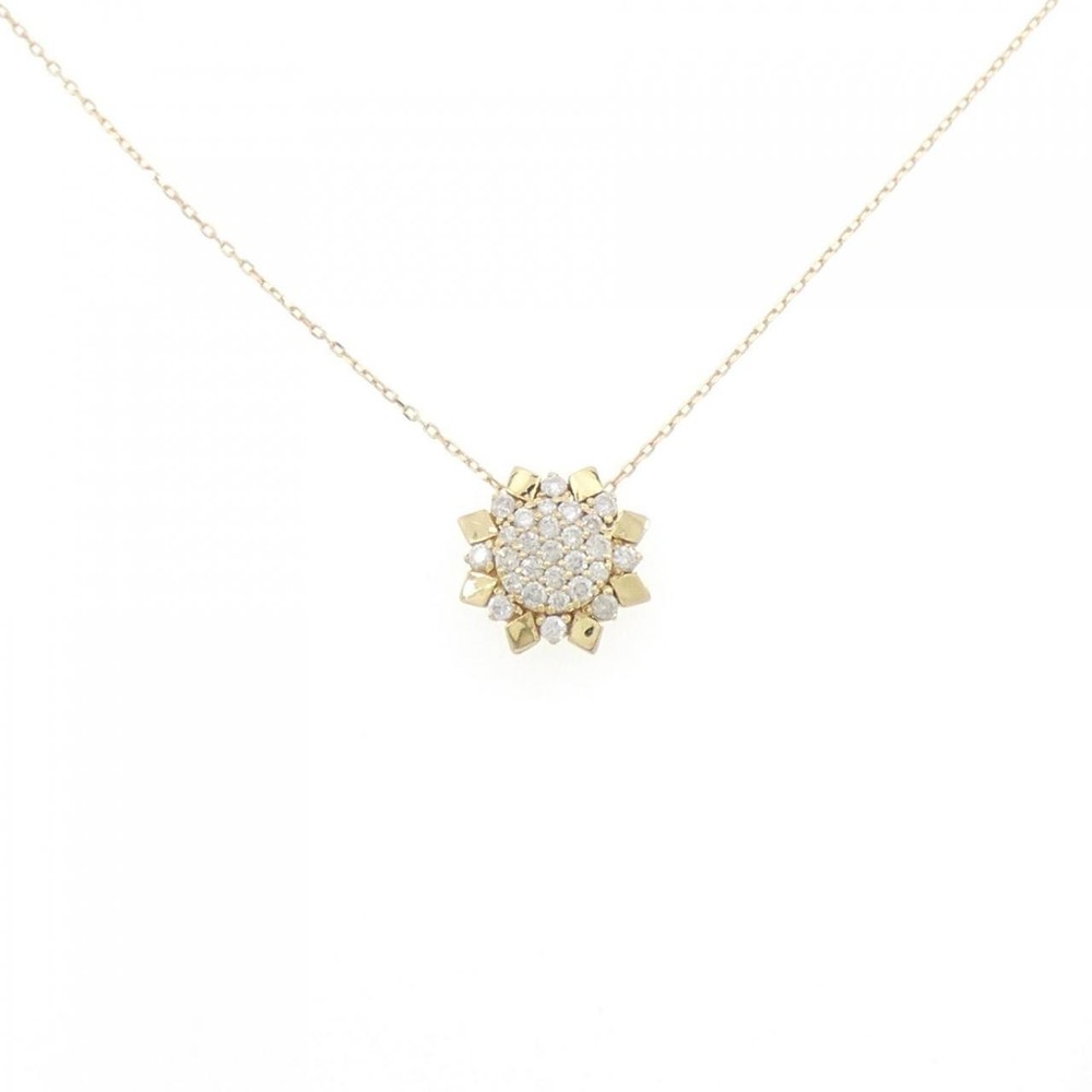 Authentic K18YG Pave Diamond Necklace 0.20CT  #260-007-227-0011