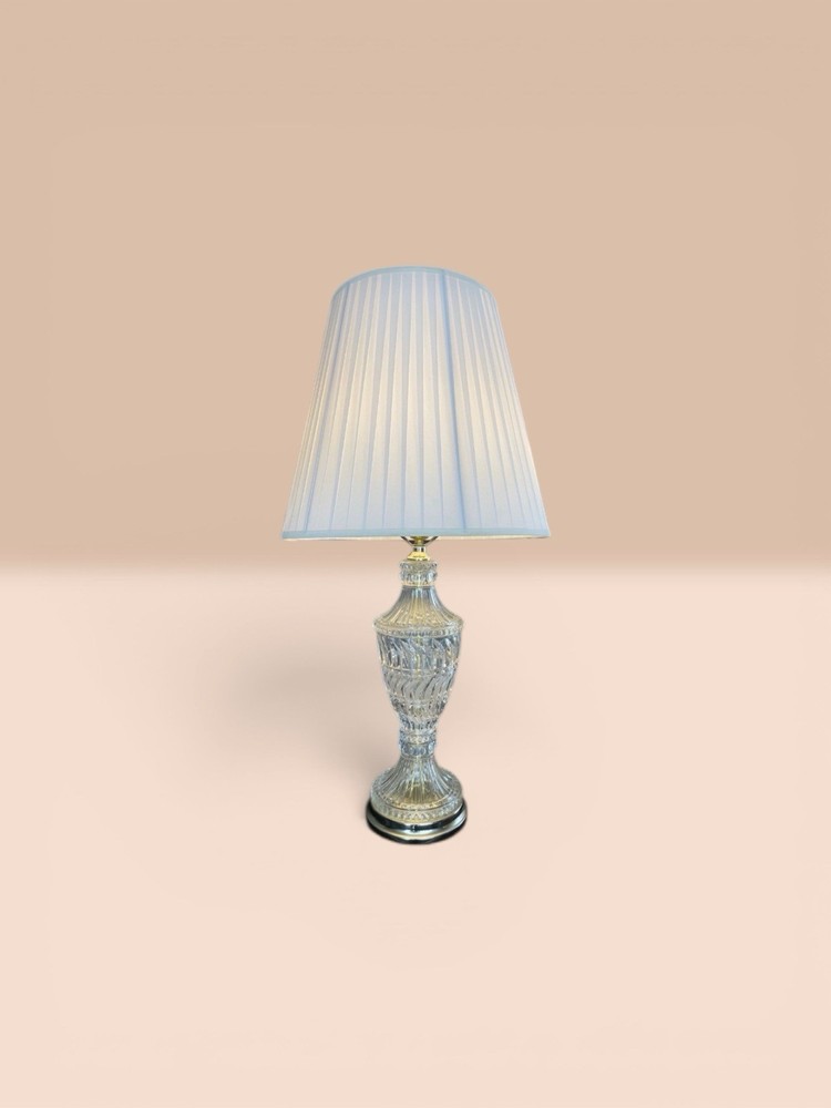 Vintage Cut Crystal Glass Urn Table Lamp Brass Base Shade Sold Separately