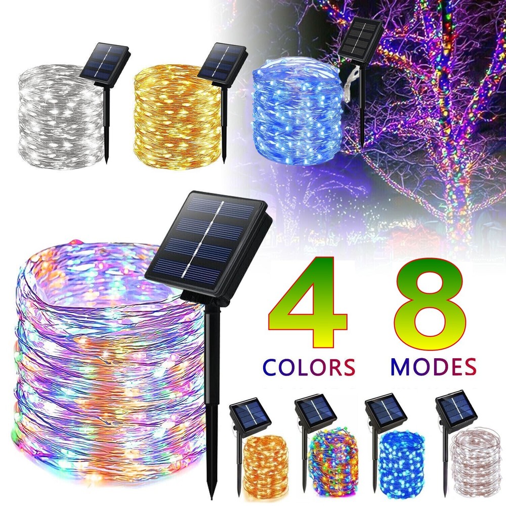 100-300LED Solar Fairy String Lights Outdoor Waterproof Garden Decor IP65 US