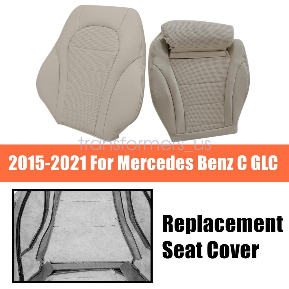 2015-2021 Fits Mercedes Benz C300 C350 Driver Bottom & Top Seat Cover Tan