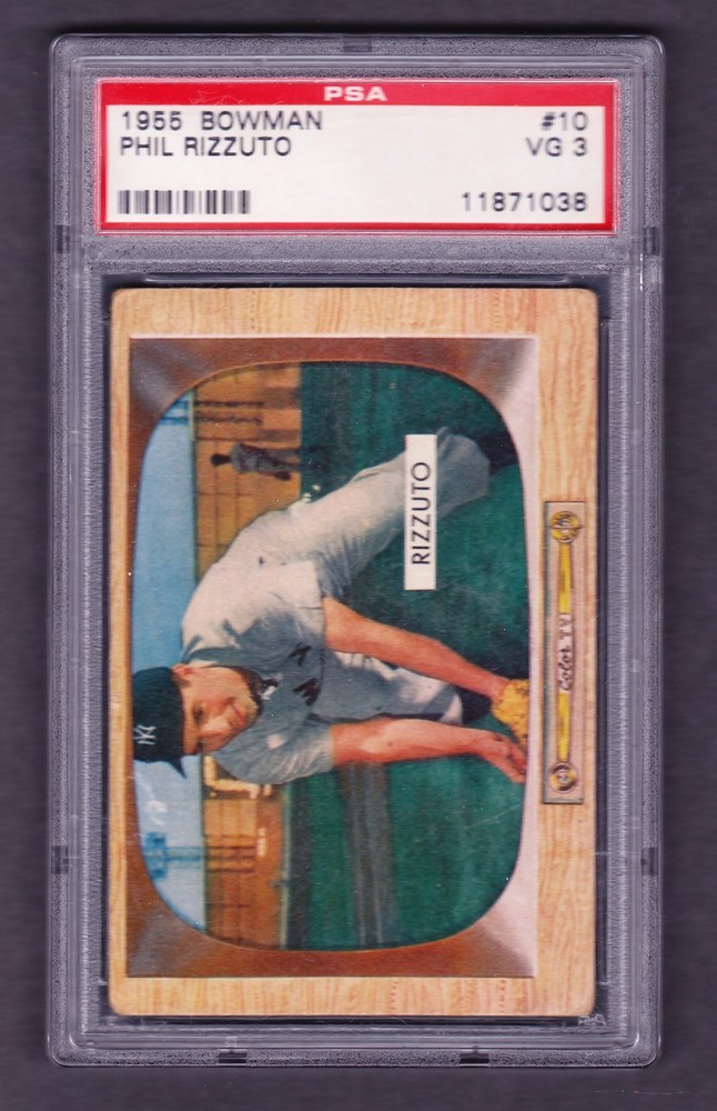 1955 Bowman #10 Phil Rizzuto New York Yankees PSA 3 Graded Vintage Baseball Card