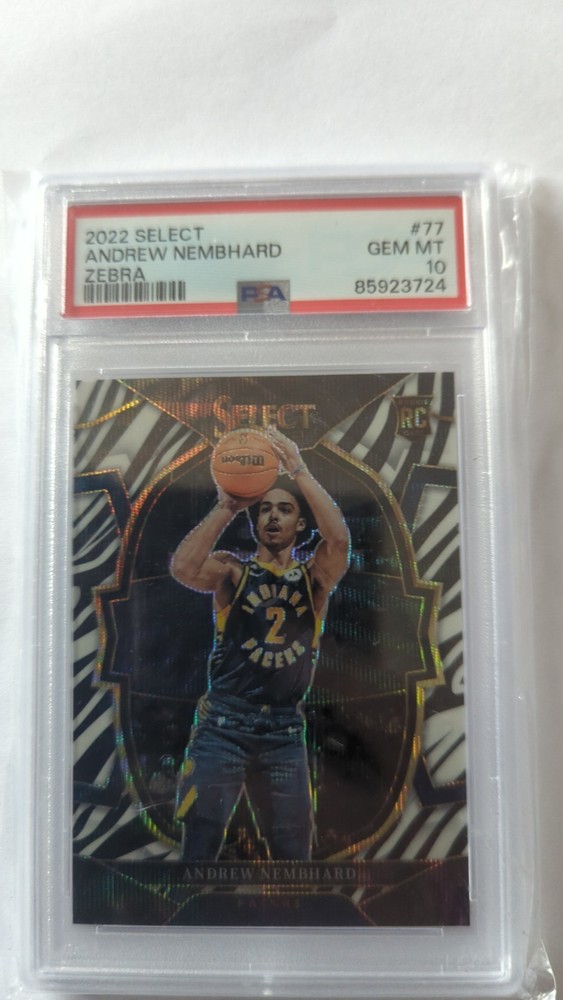 2022-23 Panini Select #77 Andrew Nembhard Zebra Prizm PSA 10