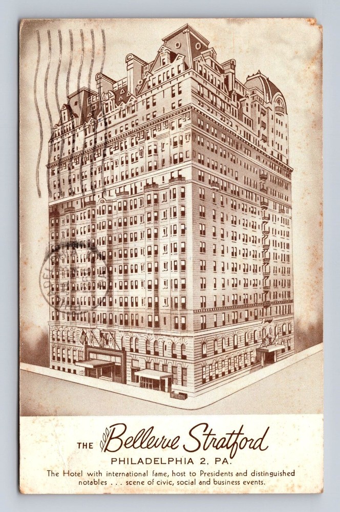 Philadelphia PA-Pennsylvania, The Bellevue Stratford Hotel Vintage Postcard