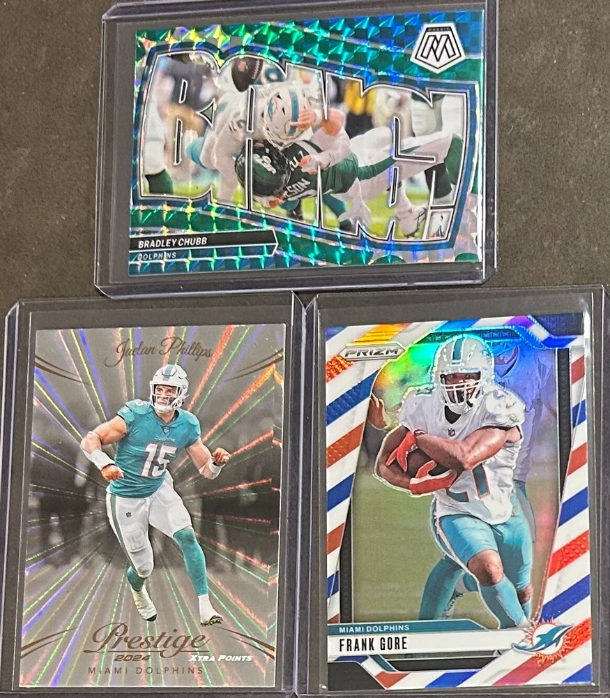 2024 Panini Football Miami Dolphins 3 Card Insert/Parallel Trading Lot