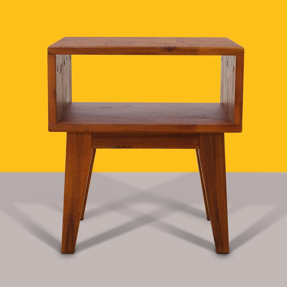 Acacia Wood Serena Nightstand with Open Shelf Storage for Beds  -image