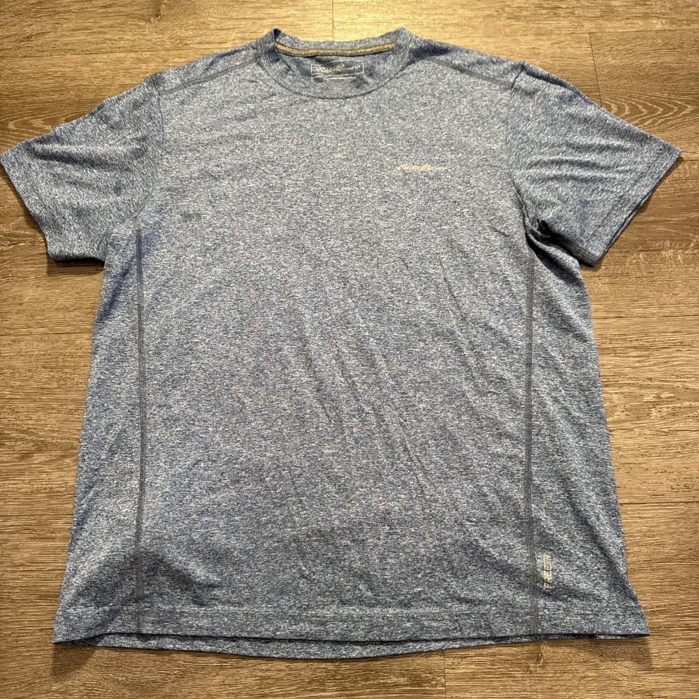 Eddie Bauer Shirt Mens Medium Blue Short Sleeve Tee FREEDRY Outdoor Performance