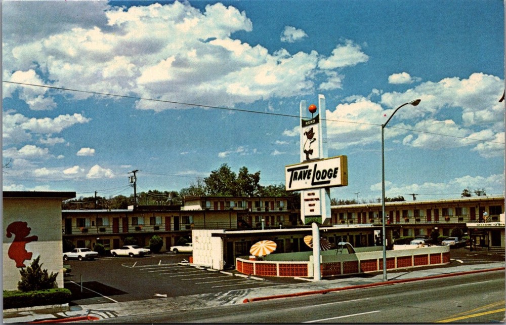 Vintage Travelodge Motel Reno Nevada Postcard 655 West 4th Street Chrome