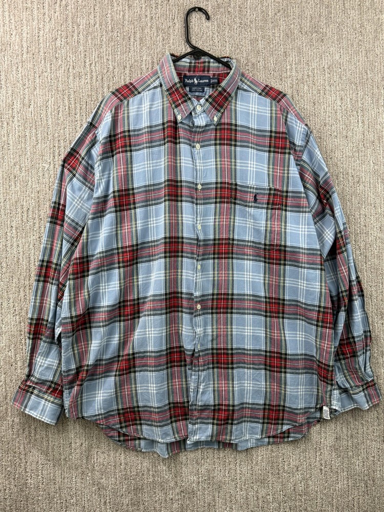 Vintage Ralph Lauren Marlowe Shirt Mens 2XL Tartan Plaid Flannel Button Down