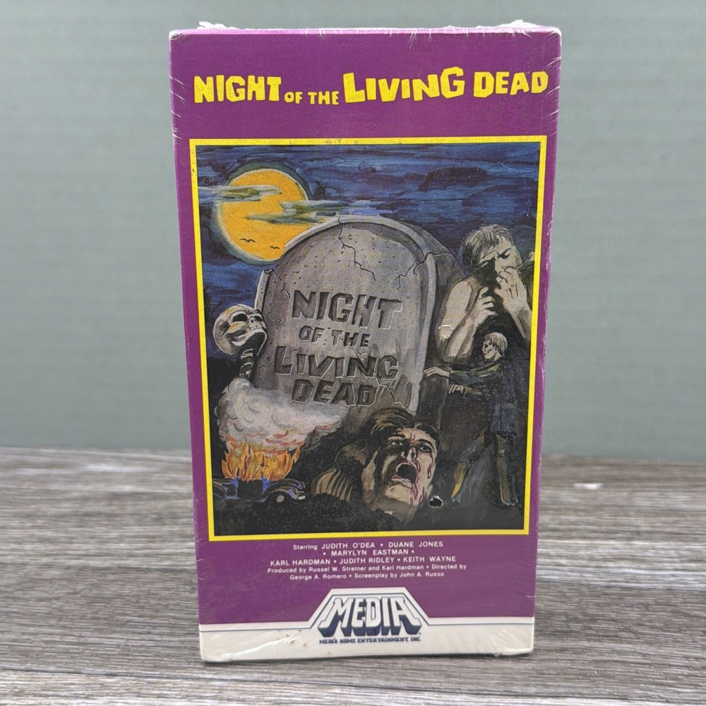 Night of the Living Dead VHS 1982 Media Home Entertainment SEALED Watermarked