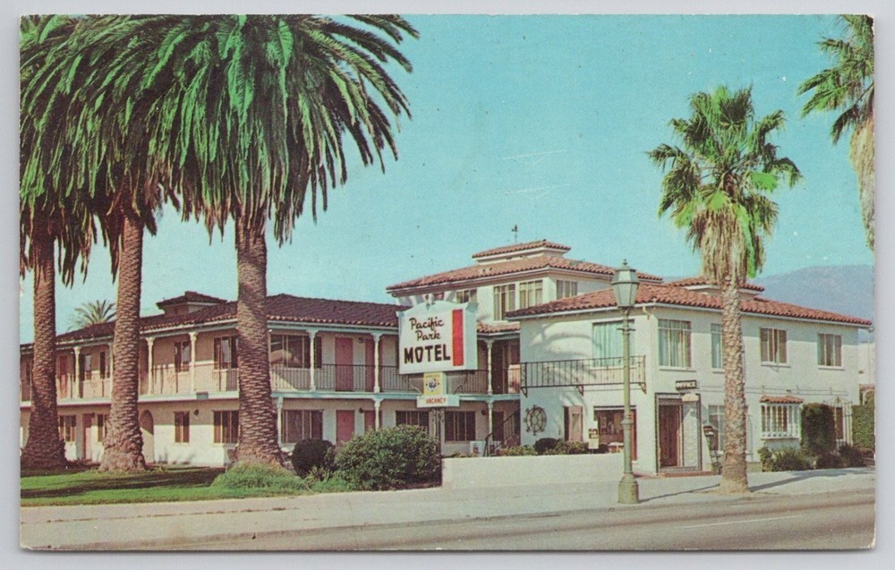 Pacific Park Motel Santa Barbara CA Vintage Chrome Postcard Dexter Press