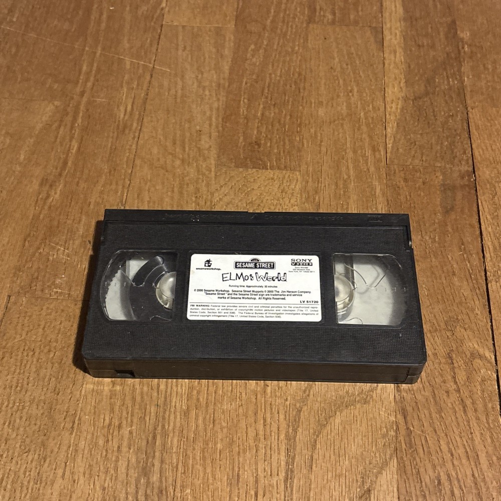 Elmos World VHS Tape 2000 Sesame Street Elmo Preschool Learning Episodes Cartoon