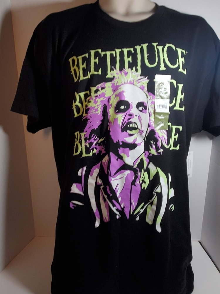 Beetlejuice Three Times T-shirt Black Size XL 80s Movie Tee