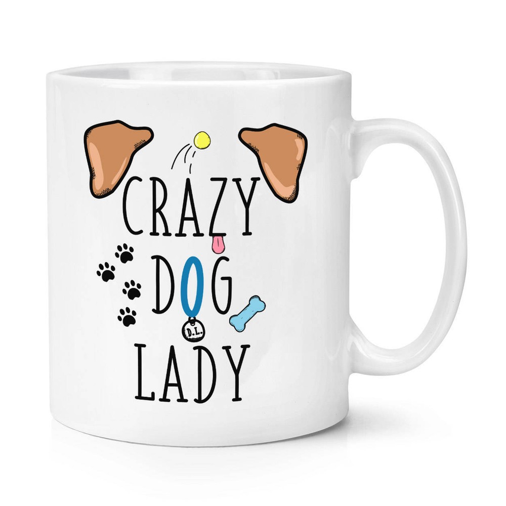 Crazy Dog Lady Brown Ears Coffee Mug Funny Gift for Pet Lovers