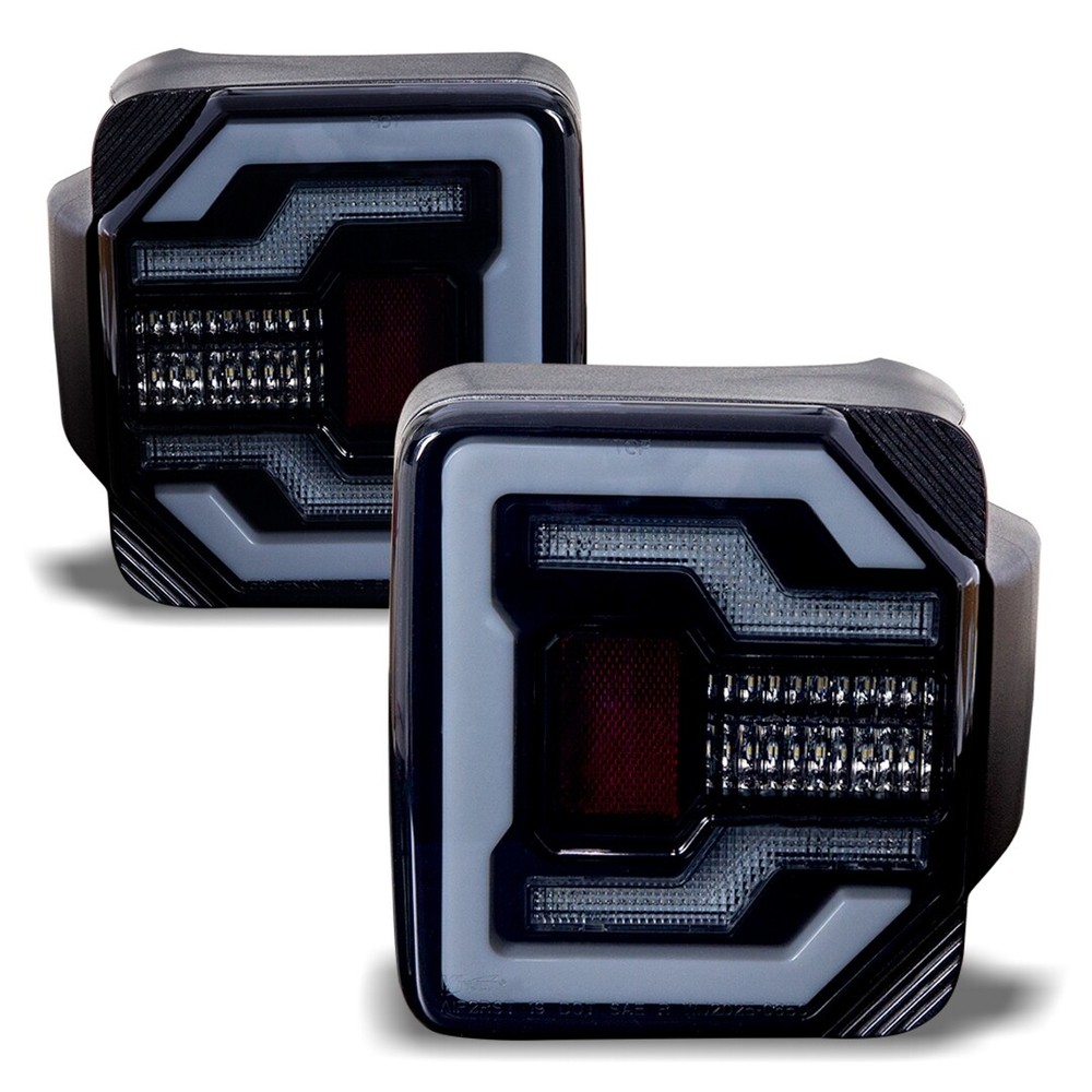 LED Smoke Tail Lights with Sequential Signals for 2018-2023 Jeep Wrangler