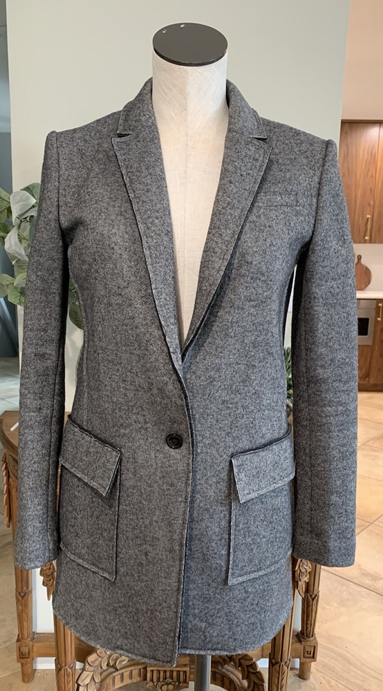 Banana republic woman’s 4 gray Wool Blend felted button front jacket